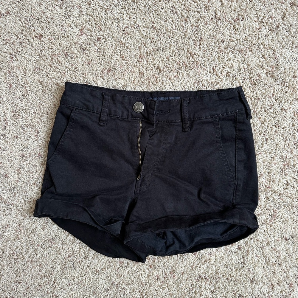 Aeropostale Jean Shorts, Black, Size 0